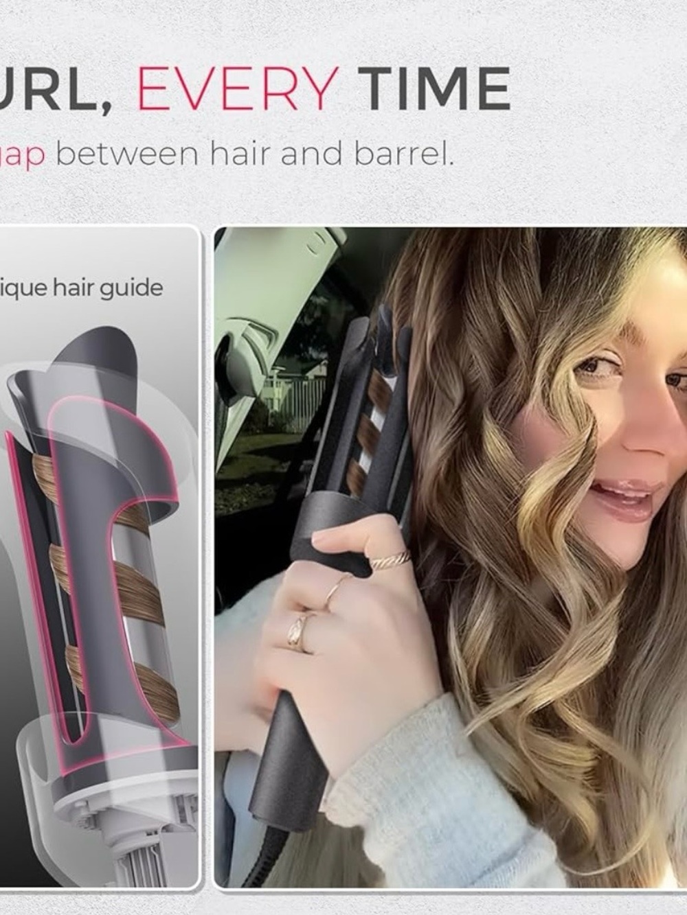 Tymo Metallic Gray Automatic Rotating Curling Iron 1” - Picture 4 of 12